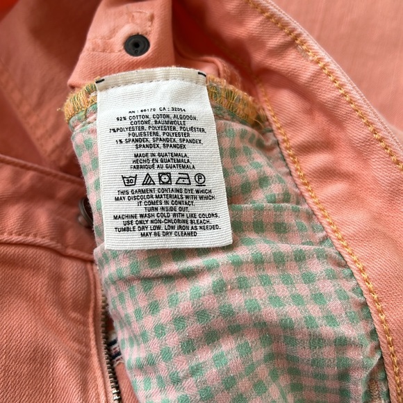 Pilcro Letterpress Anthropologie Peach Stet Crop Capri Denim Jeans Size 28 - Picture 11 of 14